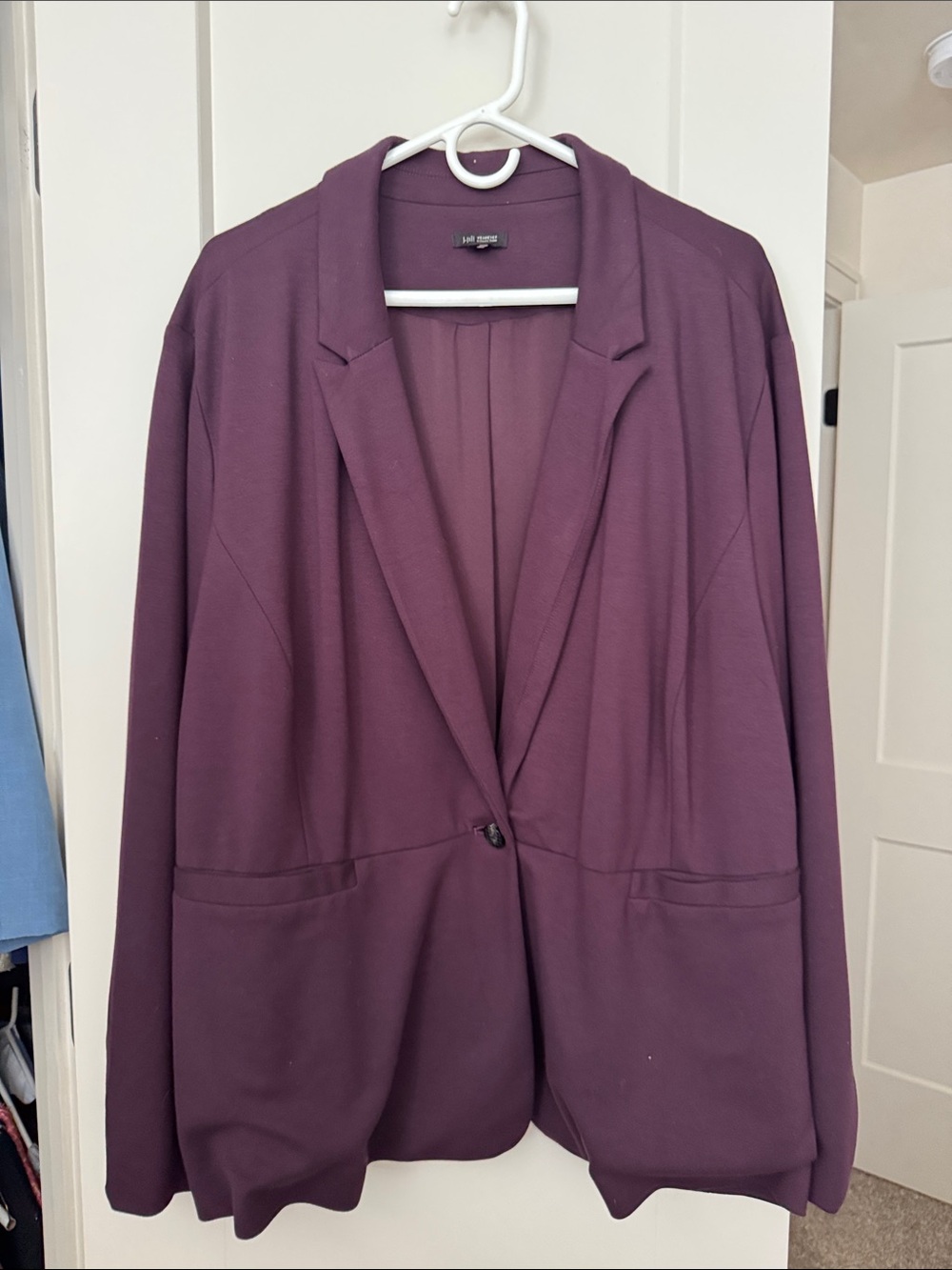 J. Jill Plum Single-Button Knit Blazer